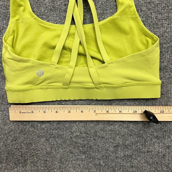 Lululemon Energy Sports Bra Womens 4 Neon Yellow Training Yoga Medium Support - Picture 5 of 5